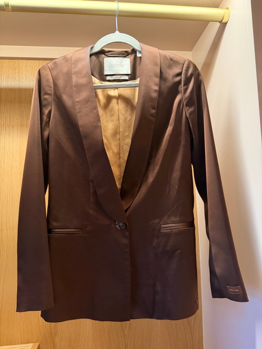 Scotch & Soda Brown Satin Blazer